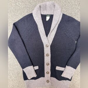 J. Crew Navy and Light Gray Cardigan